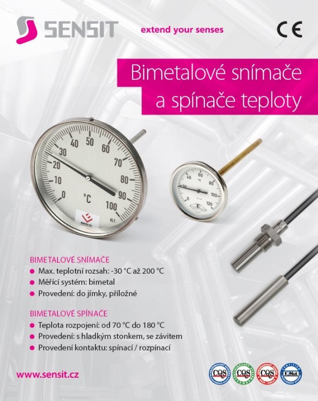 Bimetalové spínače a snímače teploty